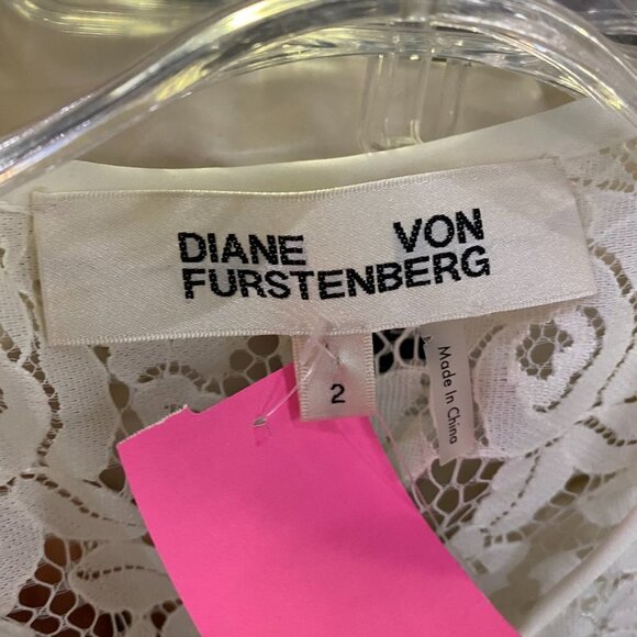Diane Von Furstenberg Ivory Lace Zip Up Jacket - Picture 5 of 5